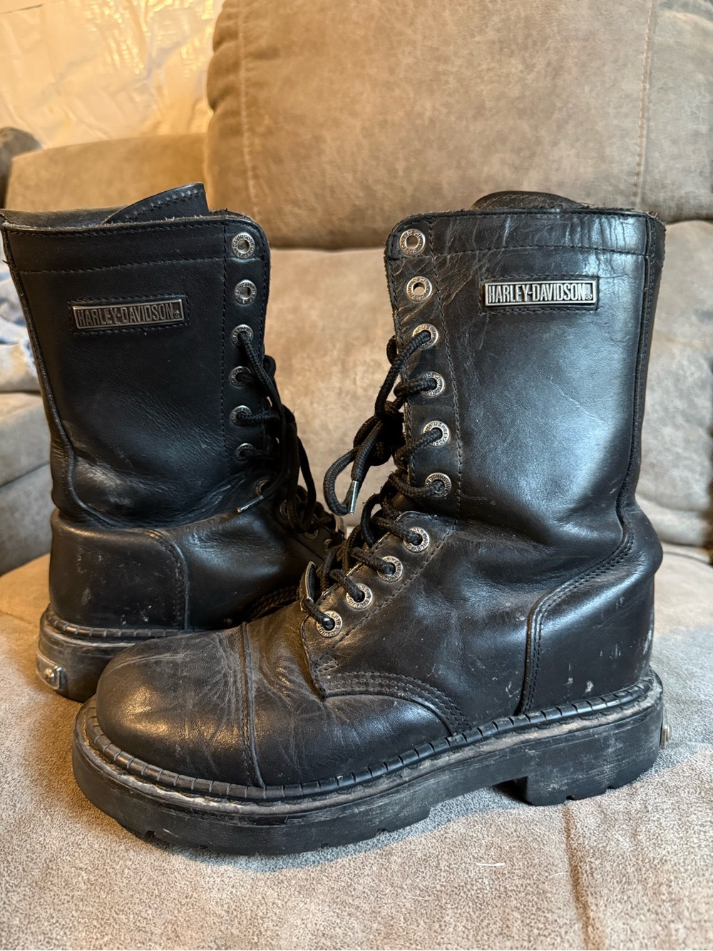 Harley-Davidson Men's Black Leather Motorcycle Riding Boots